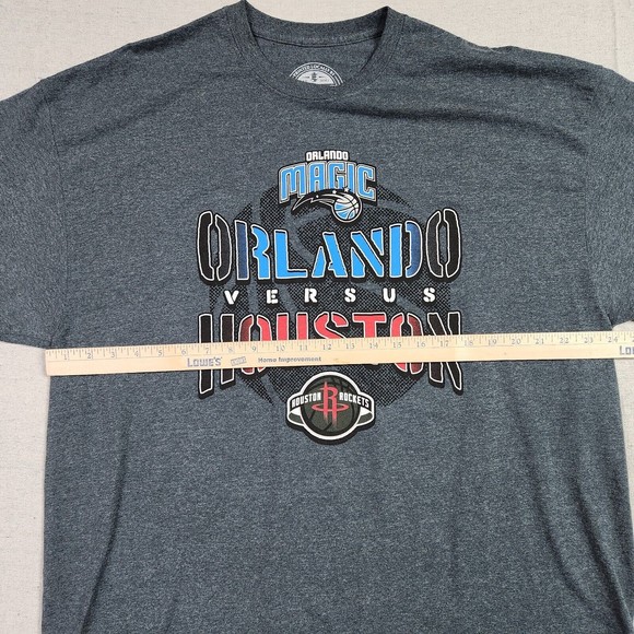 Orlando Magic Mens 2XL T-Shirt Gray Short Sleeve Cotton Houston Rockets - Picture 7 of 12